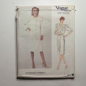 Vogue Paris Original Emanuel Ungaro sewing pattern 2912 Sz 12
